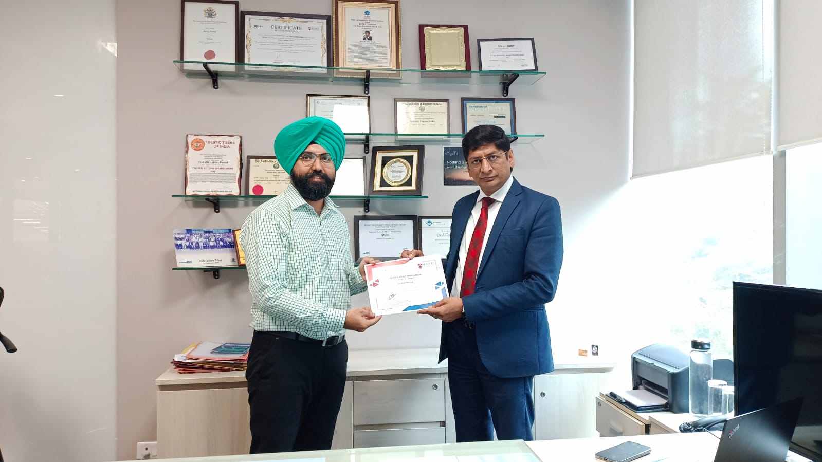 Appreciation Certificate from Prof. (Dr.) Abhay Bansal, Dean SCSET @ Bennett University, Greater Noida, India (September 06, 2022)